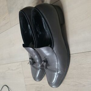 Florsheim Vintage Mens grey leather slip on with tassel sz 10.5 C